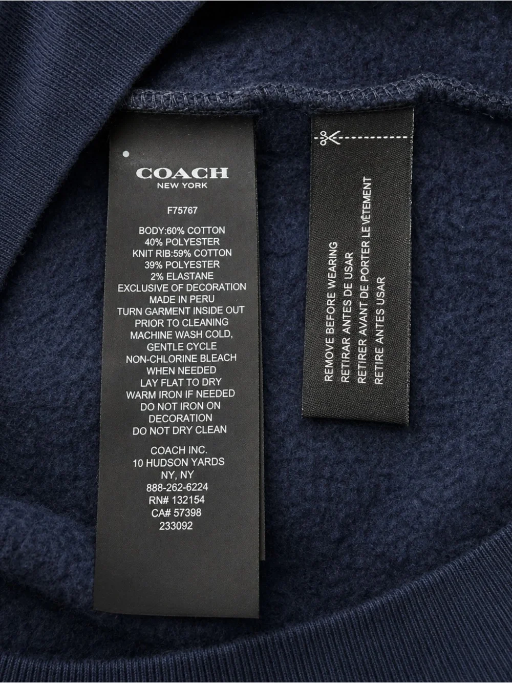 Coach Navy Blue Sweatshirt with Cream Skull Graphic